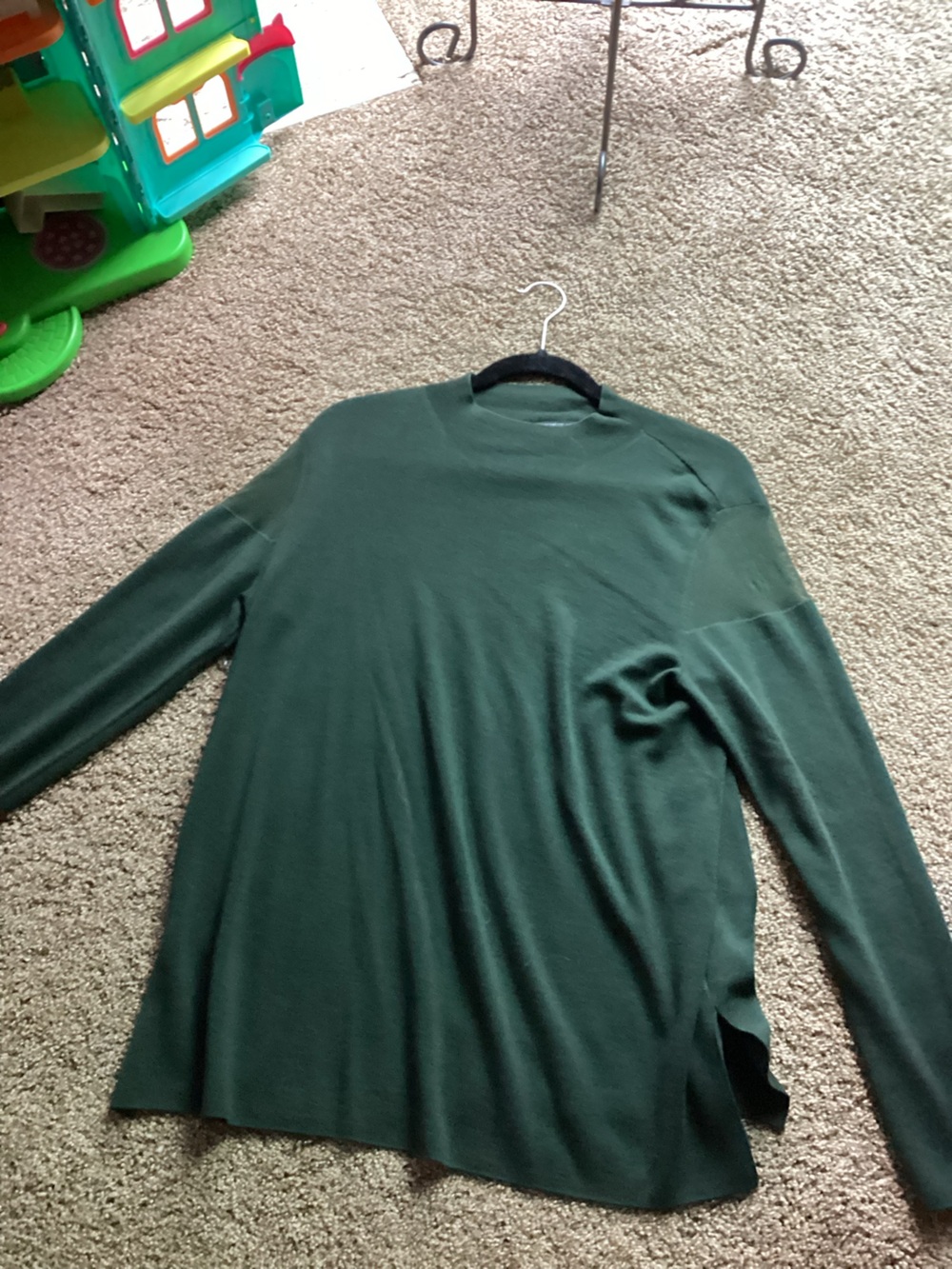 Lafayette 148 New York Forest Green Long-Sleeve Crewneck Top